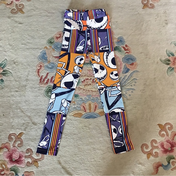 NWT Lularoe Nightmare Before Christmas Kids Mae 12 + New Nightmare Leggi… - Picture 6 of 9